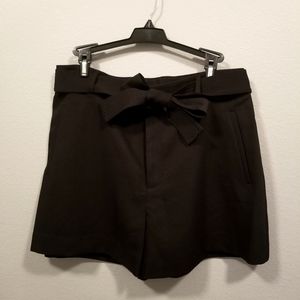 Nine West Belted Flat Front Large Black Shorts